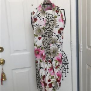 Scarf. Pink-white-red tube